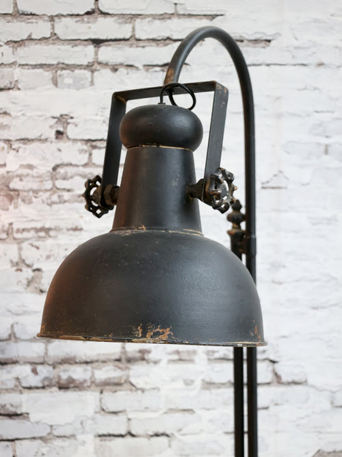 Antique Black Factory Floor Lamp