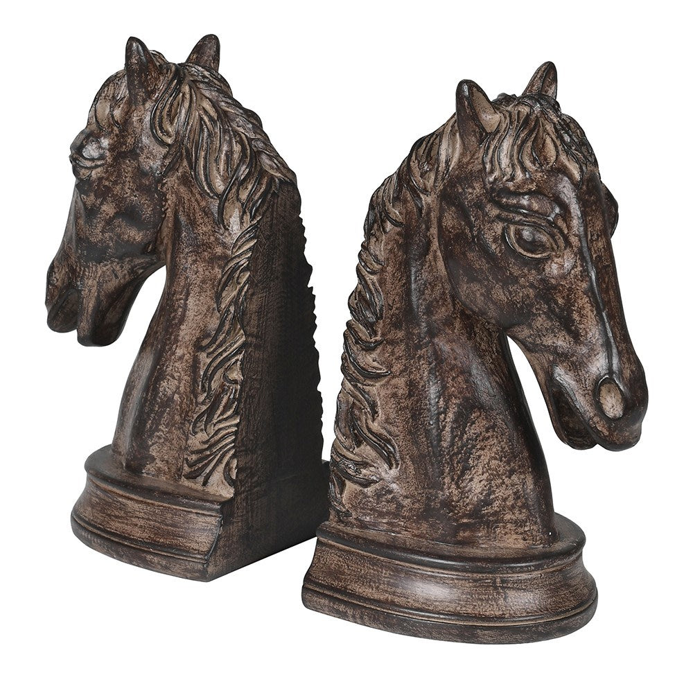 Set Of 2 Aged Horse Head Bookends – Cotswold Luxe