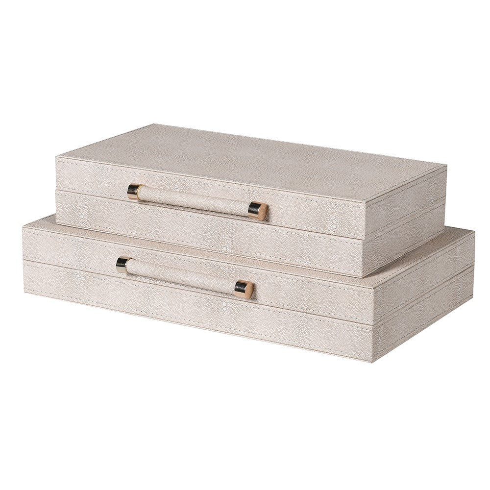 Set Of 2 Ivory Shagreen Boxes – Cotswold Luxe