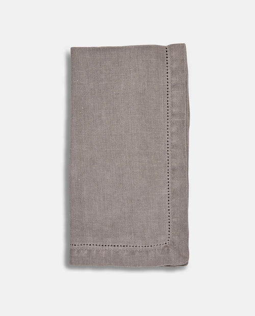 Grey hemstitched linen napkin