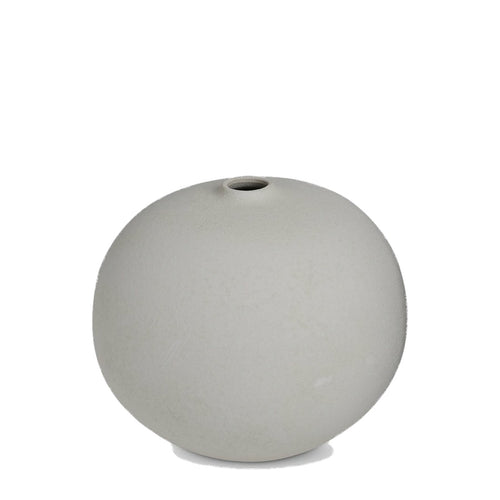 Off White Ceramic Textured Round Vase
