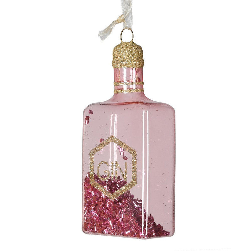 Pink Gin Bottle Bauble
