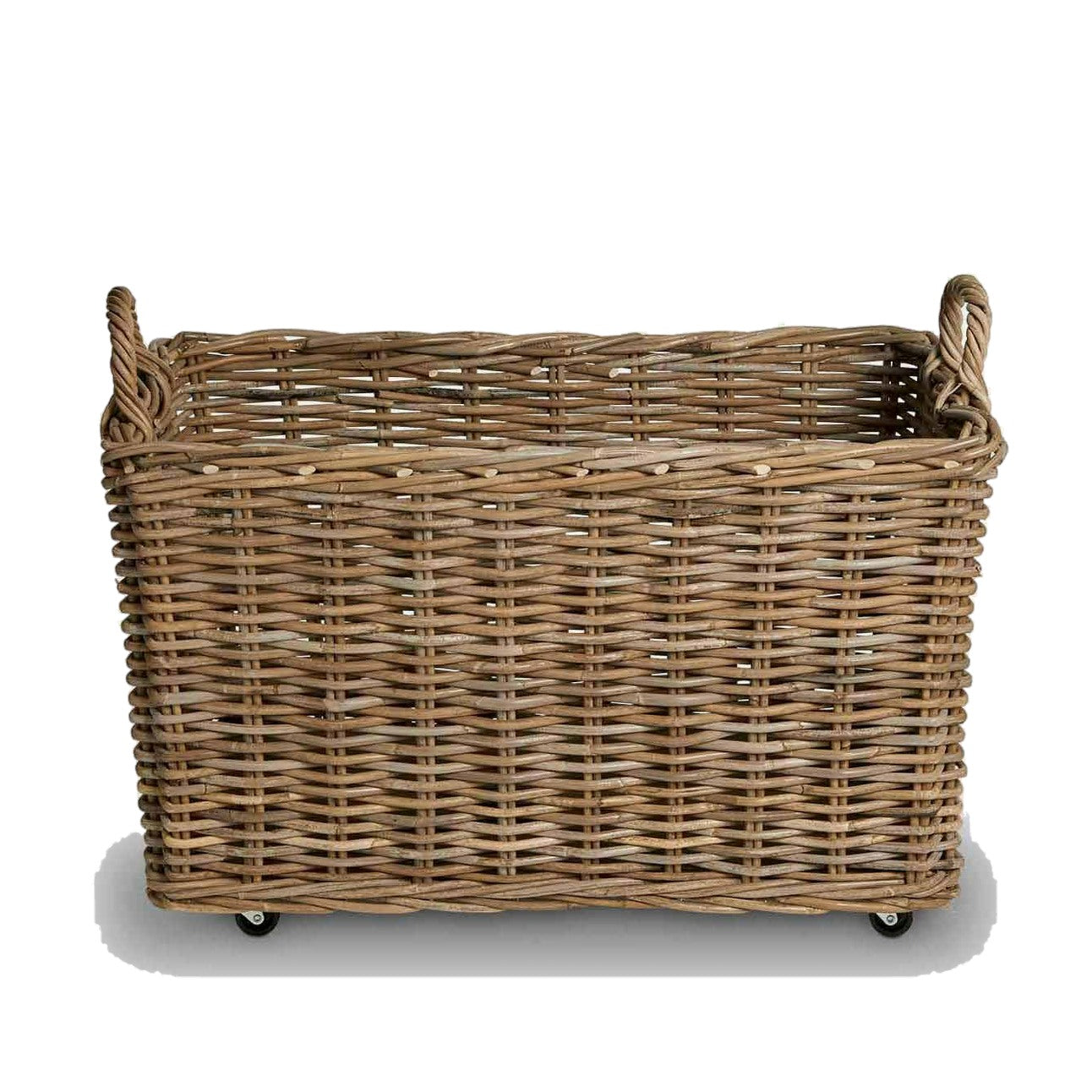 Oversized Wicker Basket with Wheels