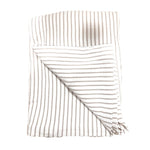 Taupe And White Striped Throw