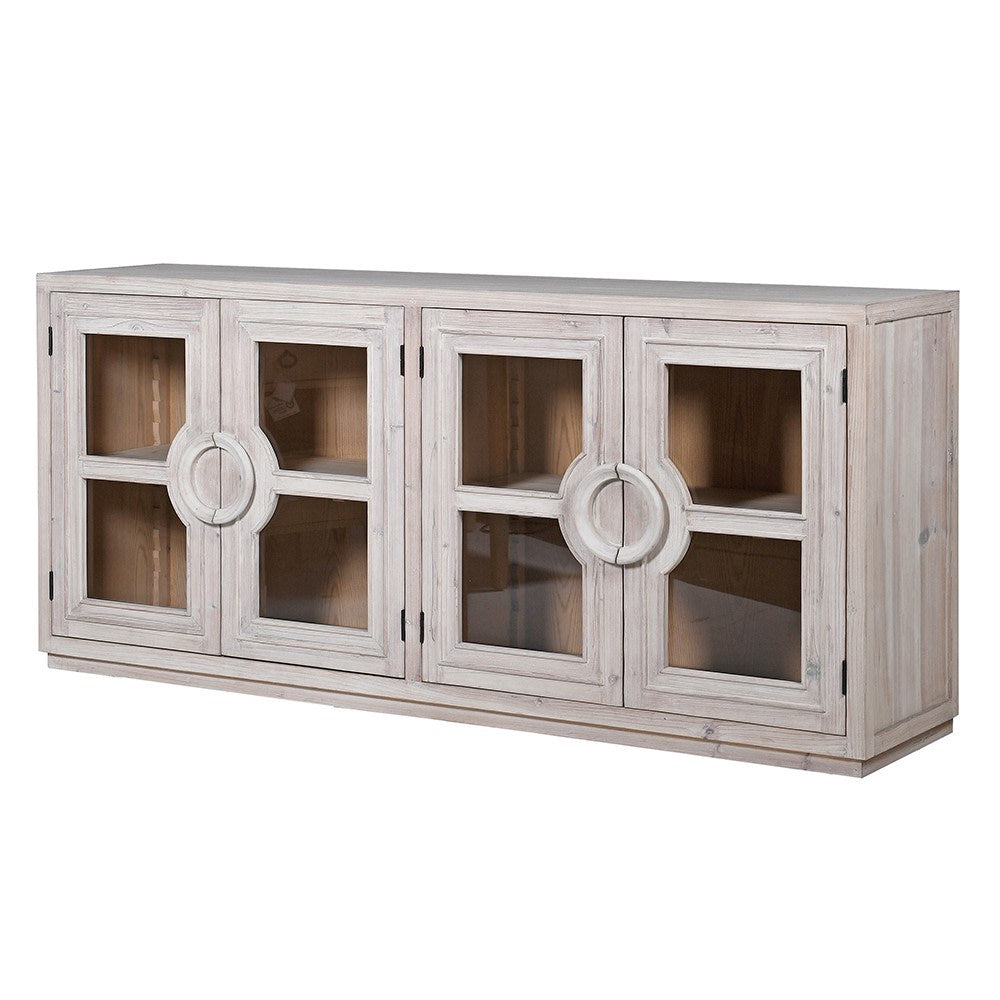 White Washed 4 Door Sideboard