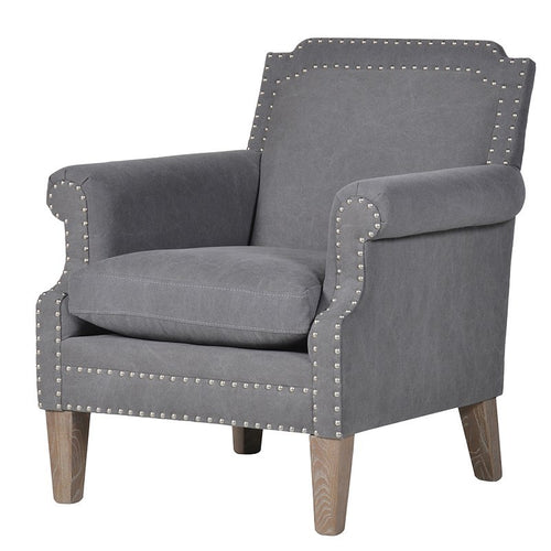 Grey Studded Armchair