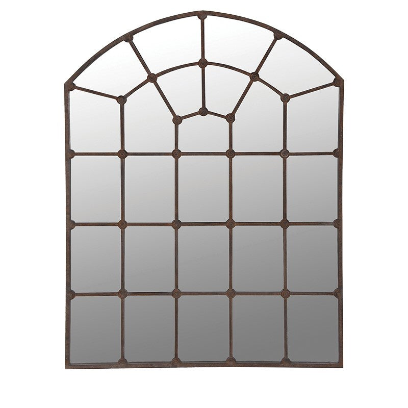 Metal arch window mirror