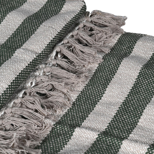 Moss Green Stripe Throw