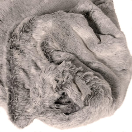 Large Cozy Silver Shimmer Faux Fur Throw