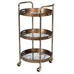 Antique Gold 3 Tier Drinks Trolley