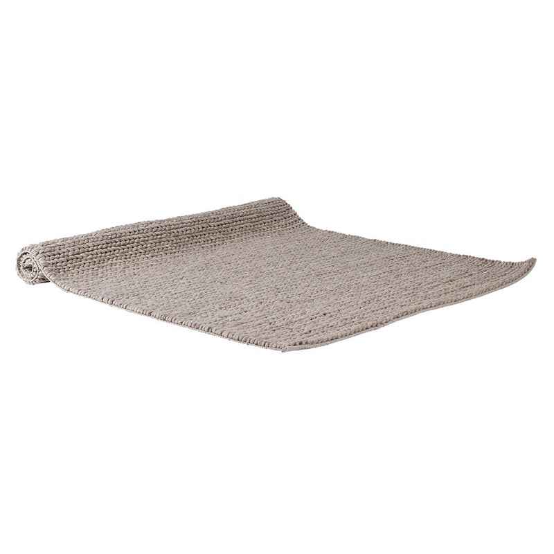 Beige Chunky Woven Wool Rug