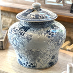 Blue And White Chinese Carp Lidded Jar