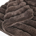 Cozy Chocolate Faux Fur Ribbed Throw