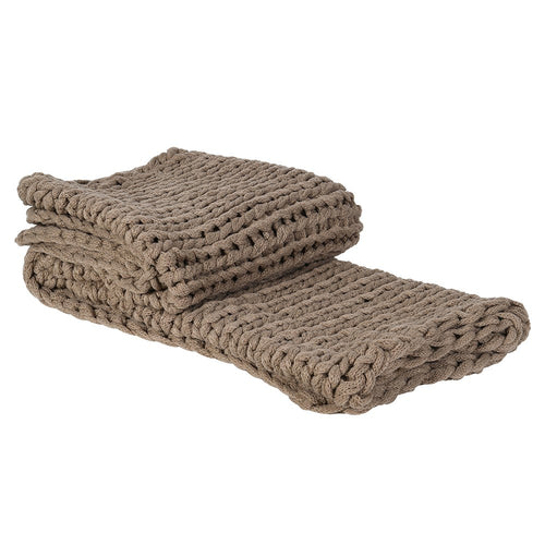 Coffee Chunky Knitted Blanket