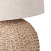 Round Rattan Lamp With Linen Shade