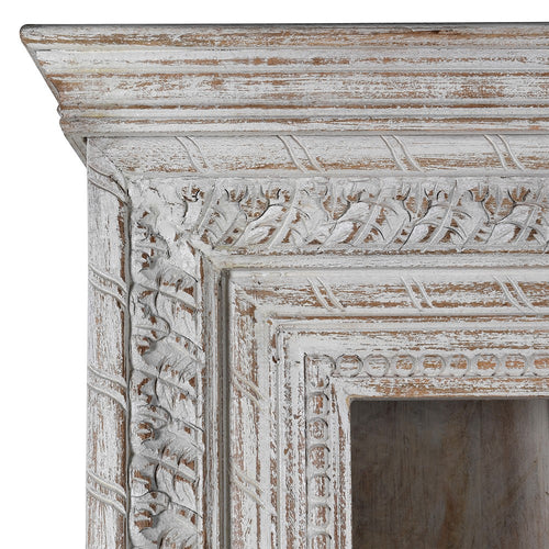 White Washed Carved Bookshelf