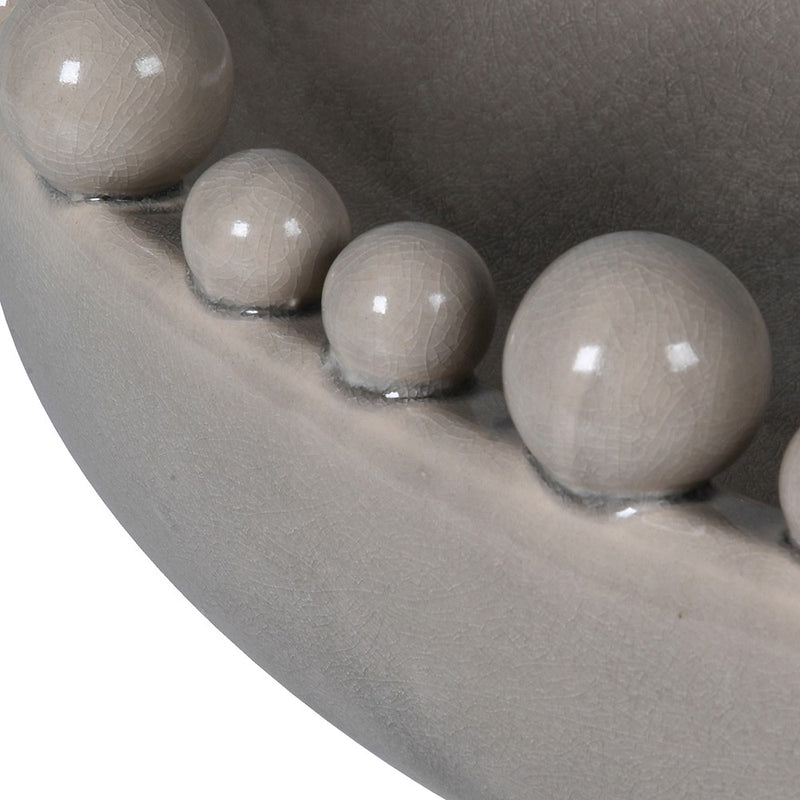 Cream Oval Ball Edge Bowl