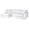 White corner sofa with footstool