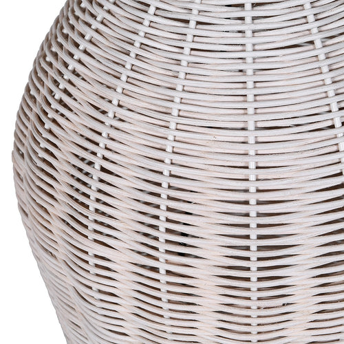 White Rattan Table Lamp With Shade
