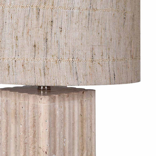 Square Travertine Table Lamp