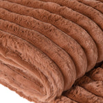Terracotta Ribbed Faux Fur Throw