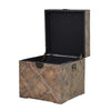 Square wooden storage trunk
