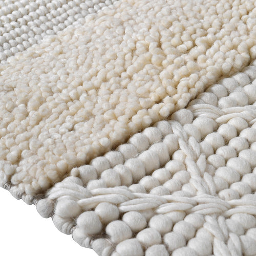 Cream Textured Wool Rug