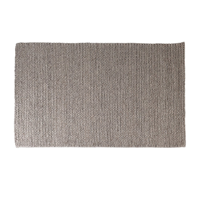 Beige Chunky Woven Wool Rug