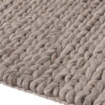 Beige Chunky Woven Wool Rug