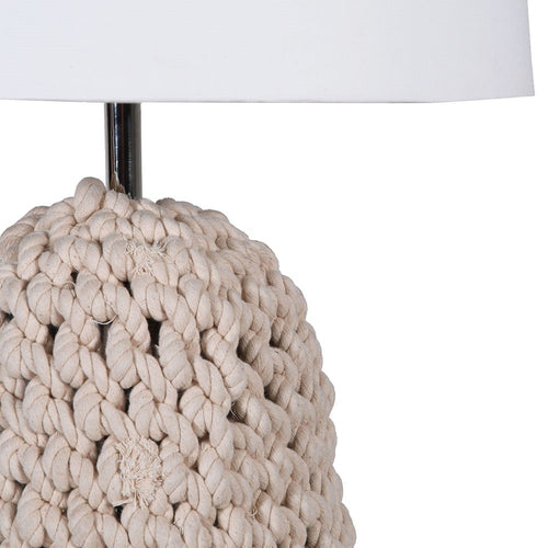 Nautical White Jute Table Lamp