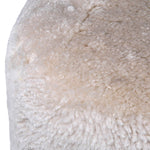 Round Cream Sheepskin Pouffe