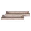 Set Of 2 Ivory Shagreen Vanity Trays