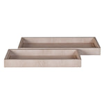 Set Of 2 Ivory Shagreen Vanity Trays