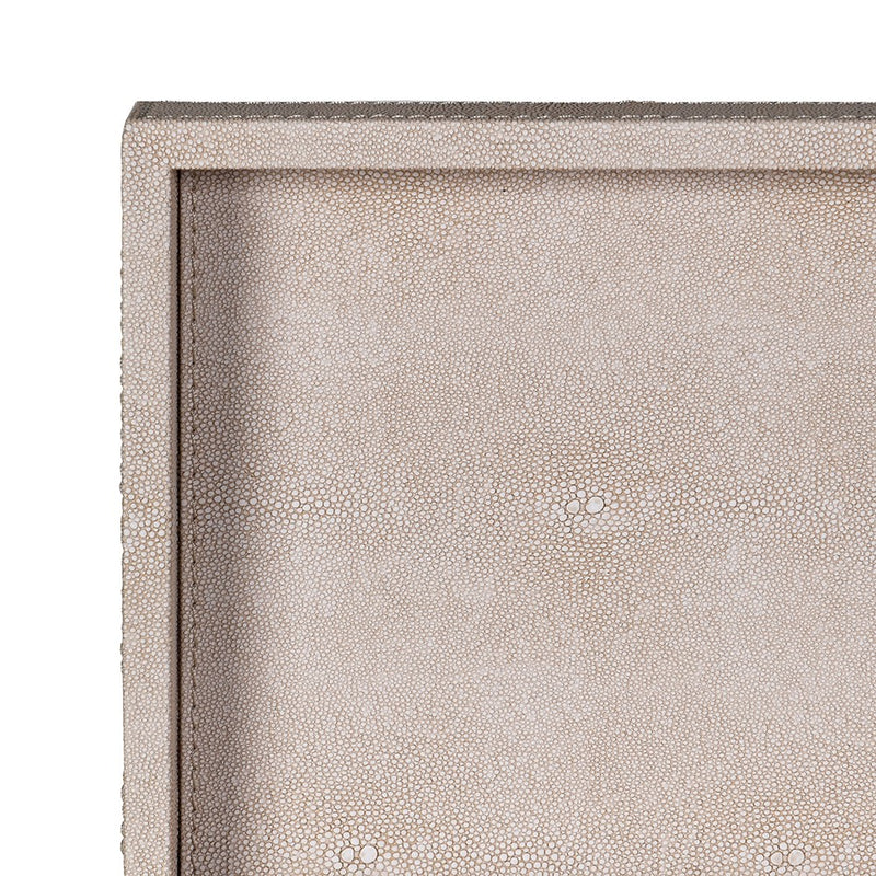 Set Of 2 Ivory Shagreen Vanity Trays