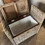 Small Rectangular Rattan Trunk Bench