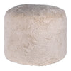 Round Cream Sheepskin Pouffe