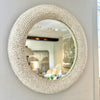 Round White Shell Mirror