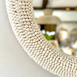 Round White Shell Mirror