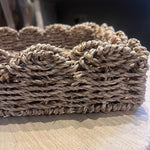 Set Of 2 Rattan Scalloped Trays