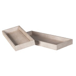 Set Of 2 Ivory Shagreen Vanity Trays