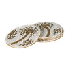 Set Of 4 Beaded Gold Palm Coasters