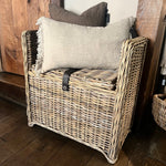 Small Rectangular Rattan Trunk Bench