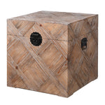 Square wooden storage trunk