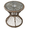 Outdoor Glass And Rattan Side Table