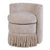 Taupe Fringed Swivel Occasional Chair
