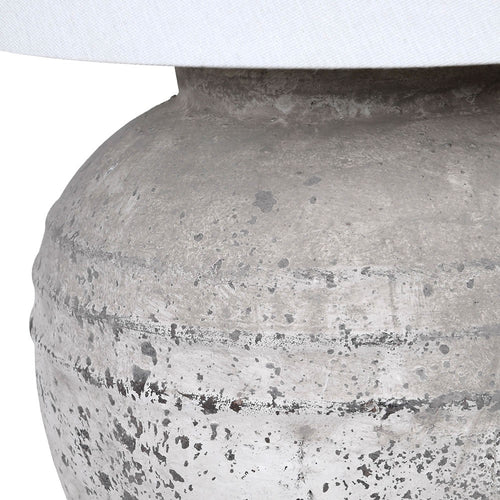Distressed Grey Terracotta Table Lamp