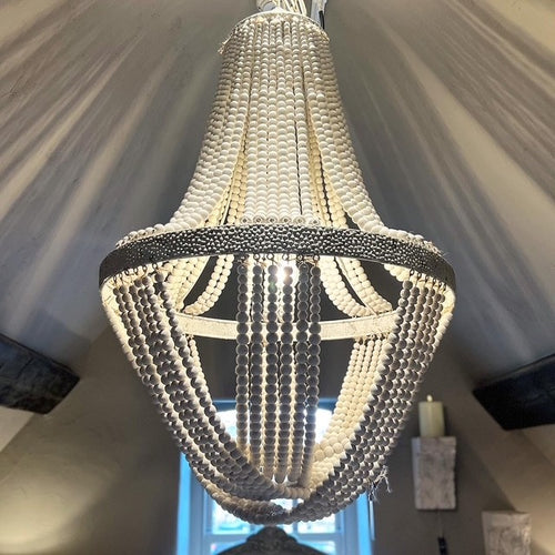 Large Wooden Bead chandelier