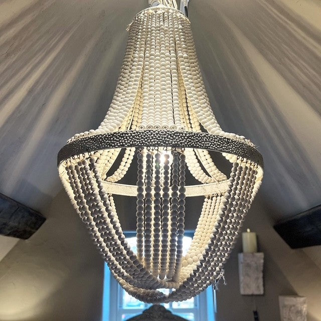 Large Wooden Bead chandelier
