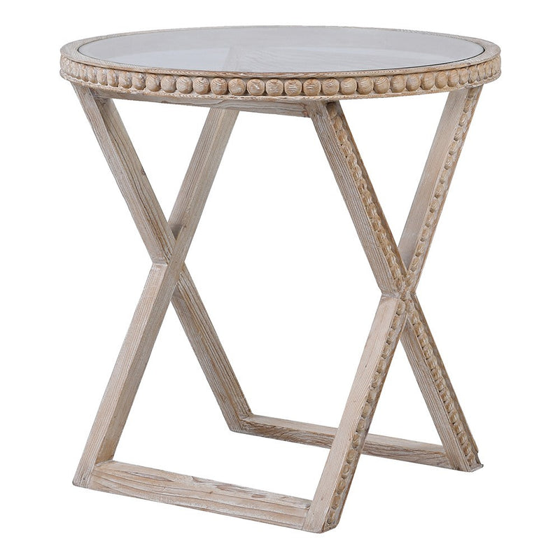 Washed Decorative Round Side Table
