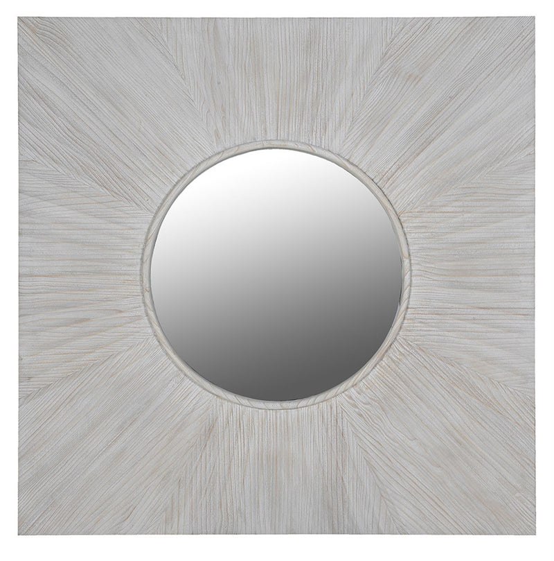 White washed Pine Square Mirror